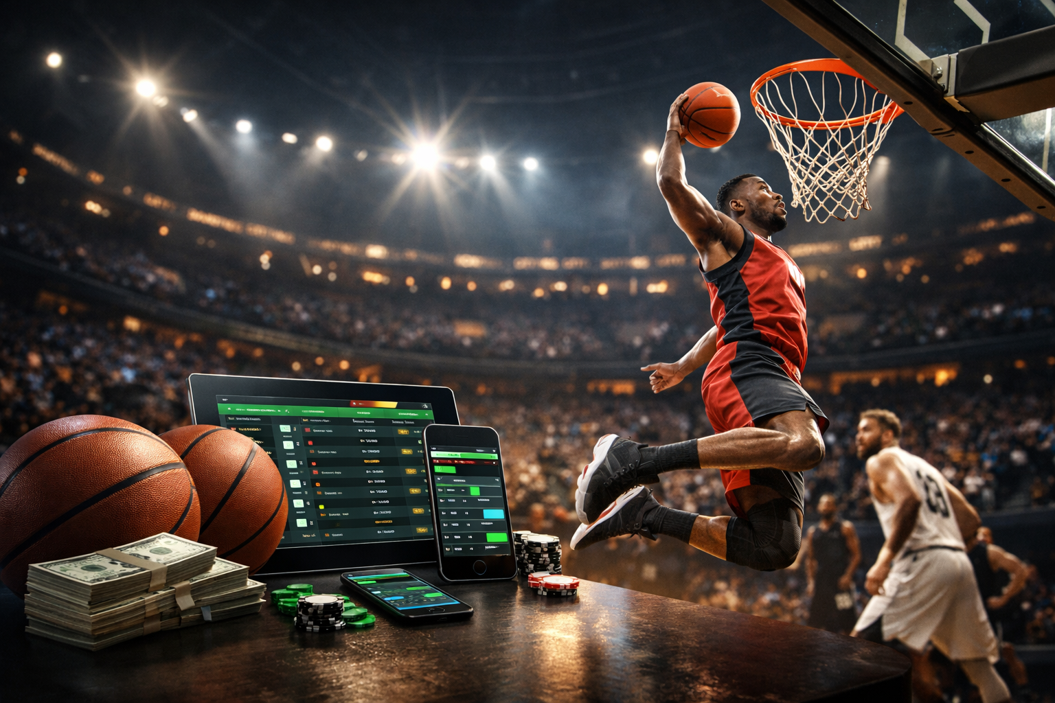 Cược bóng rổ cùng pha dunk ấn tượng