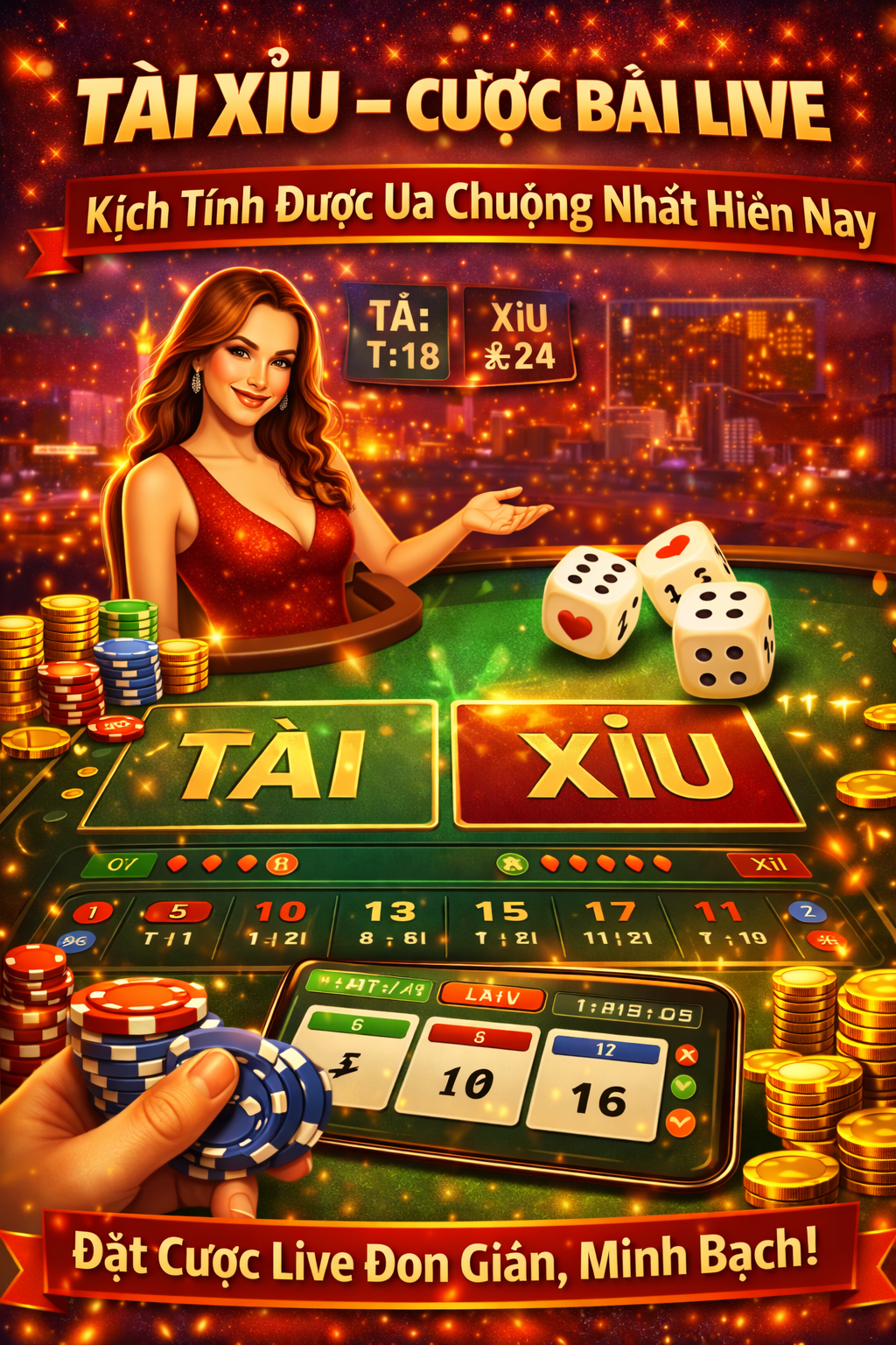 Tài Xỉu live với dealer trực tiếp