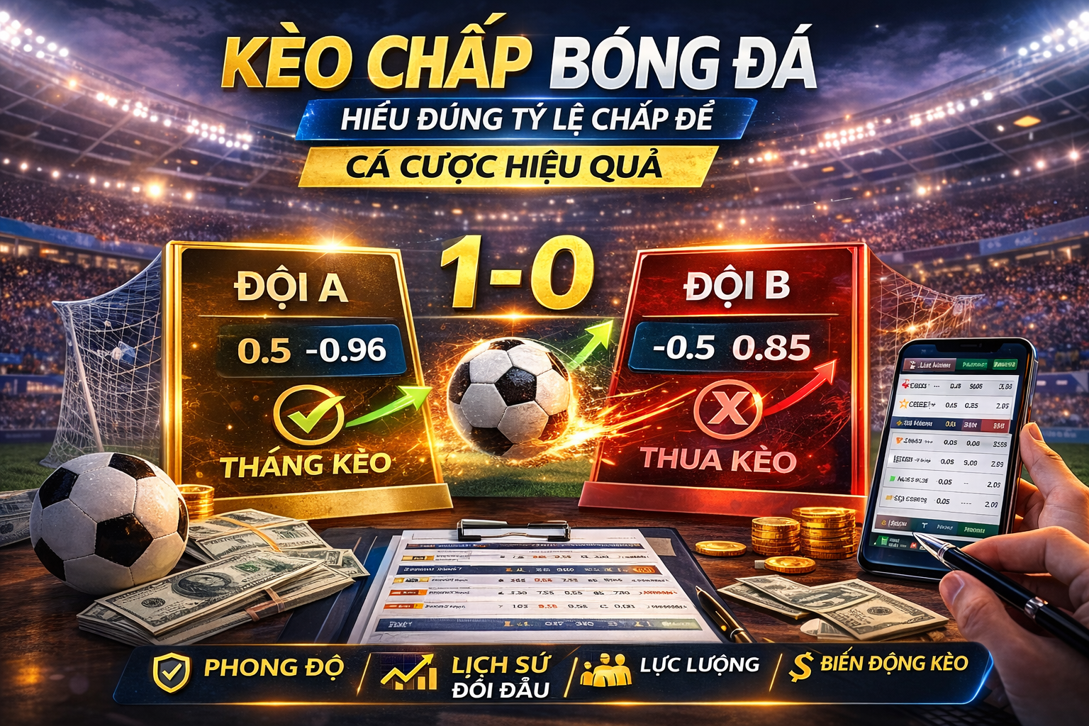 Kèo chấp bóng đá trên điện thoại